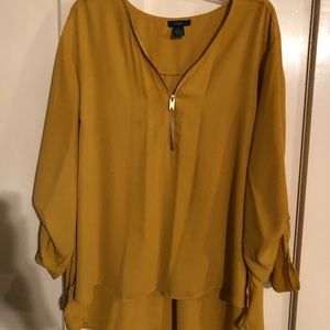 MUSTARD COLRED CAUSAL BLOUSE
